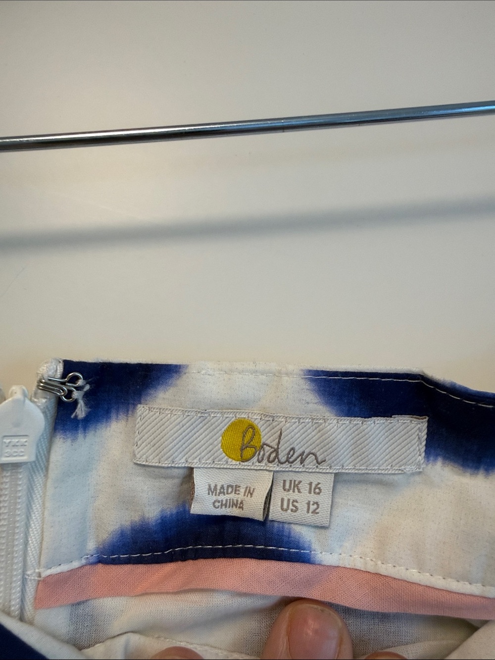 Boden White Maxi Skirt with Blue Polka Dots - Picture 2 of 2